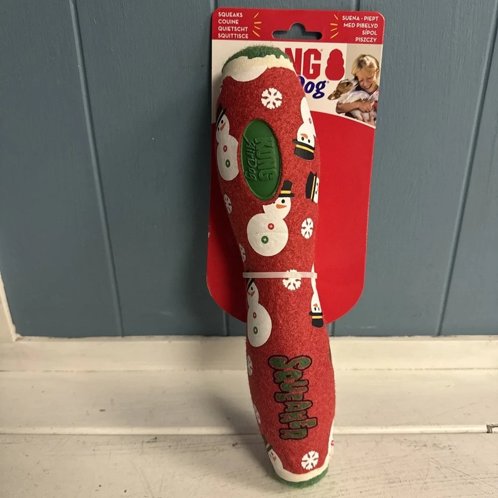 KONG Air Dog Holiday Squeaker Stick Dog Toy Christmas Snowman Durable Heavy L XL
